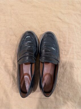 Franco Sarto Black Patent Chunky Loafers